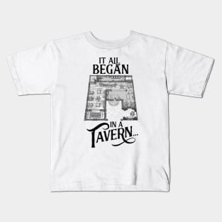 It all Began in a Tavern Old School RPG Map Kids T-Shirt